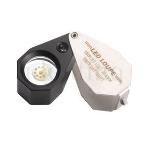 LUPA NEGRA TRIPLET 10X CON 6 LUZ LED LUZ DIA