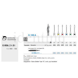 FRESAS GATTES KOMET G180A.204.S1 050/150 11mm 6 ud